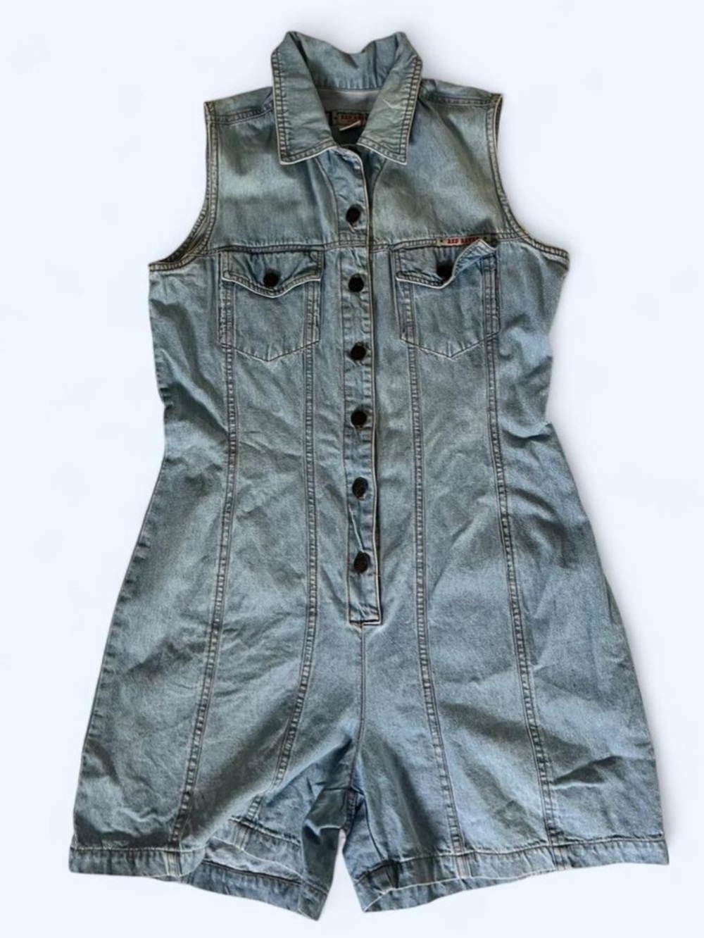 Vintage Denim Romper Red Rover